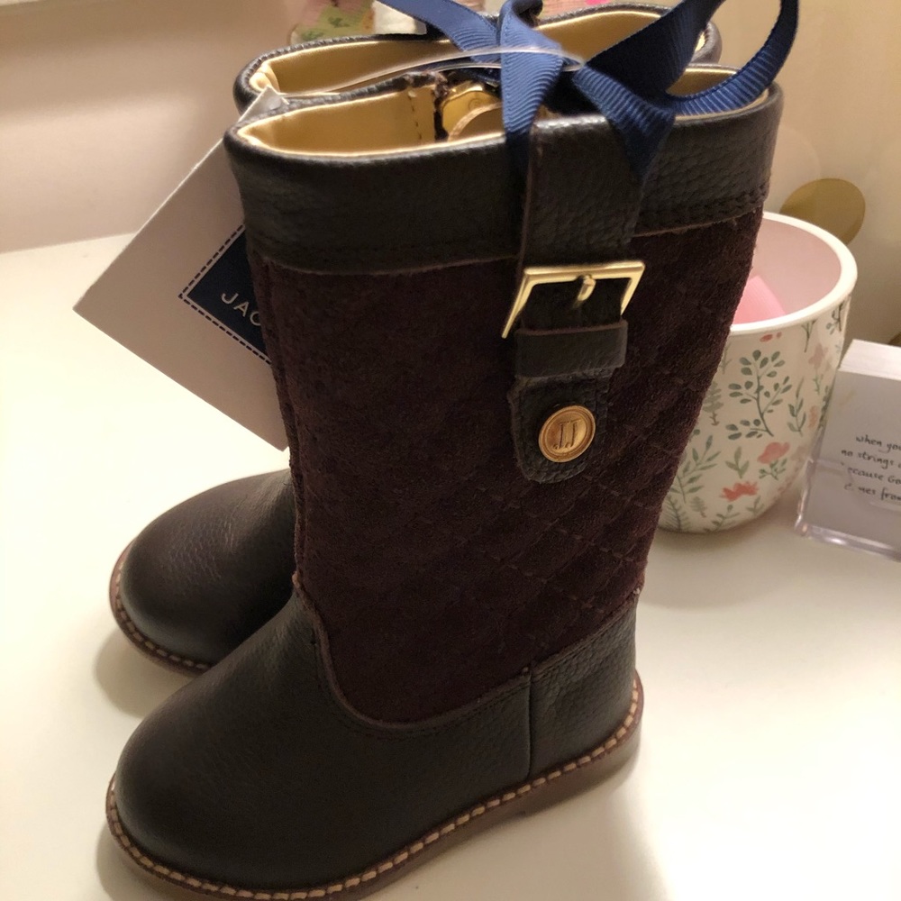 Jane and jack brown quilted riding boots size 4